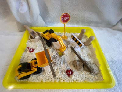 Bac sensoriel chantier sable magique