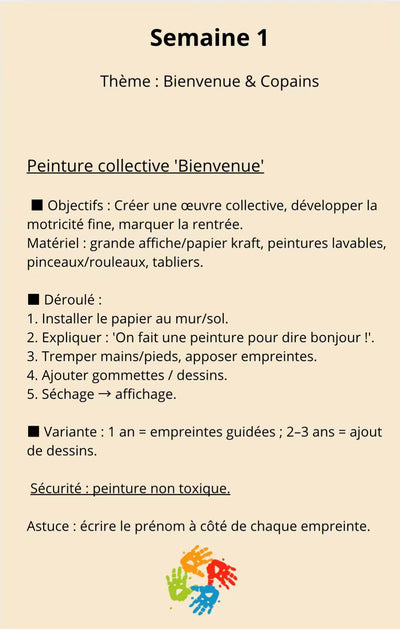 Livret d’activité 12 semaines d'activités Clef en Main Automne - Hiver