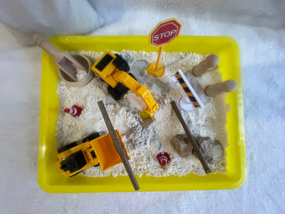 Bac sensoriel chantier sable magique